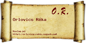 Orlovics Réka névjegykártya